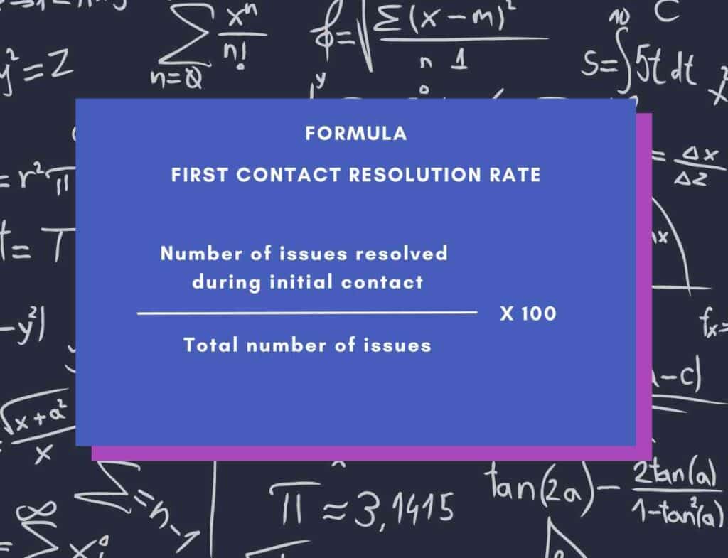 first contact resolution rate